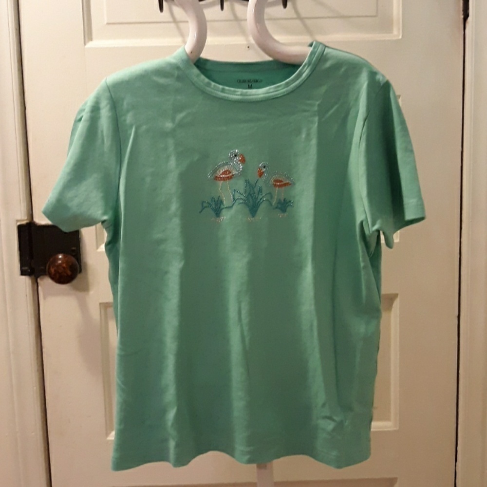 Cruise wear rhinestone flamingo medium